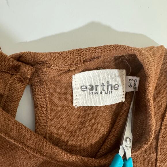 Earthe Walnut Brown Linen Tee Tank Top Size 6-12 Months - Picture 2 of 4